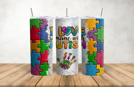 I Love Someone with Autism  20oz Stainless Steel Tumbler