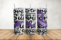 Purple Ribbon Inspirational 20oz Stainless Steel Tumbler