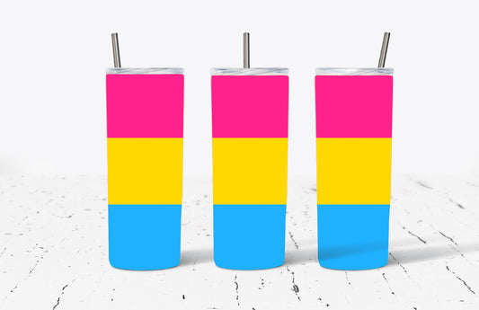 Pansexual Flag Colors Stainless Steel Tumblers