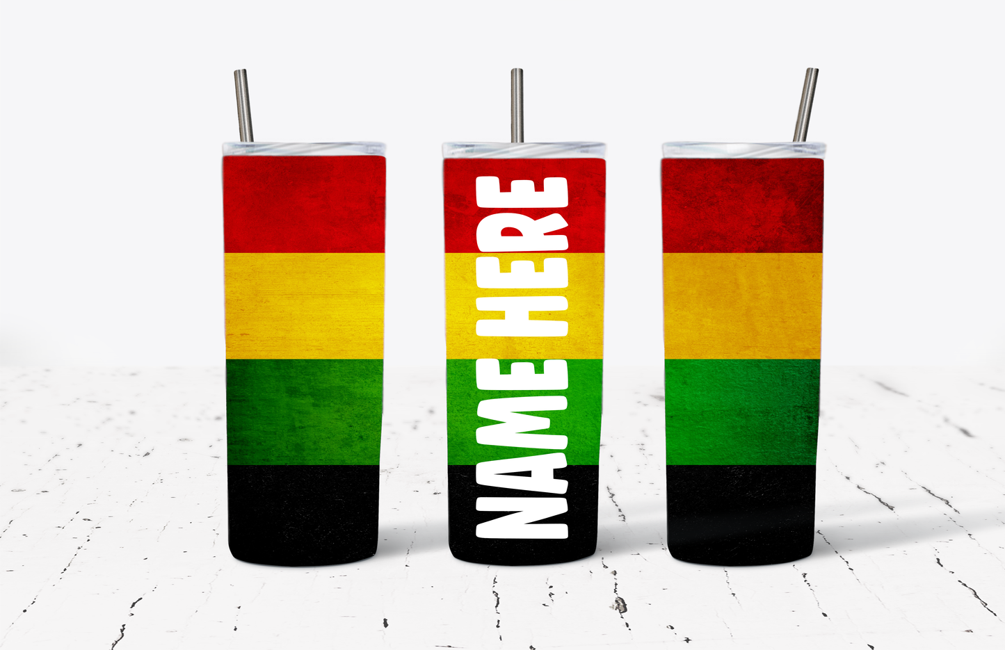 African Flag Colors Juneteenth (Custom) Stainless Steel Tumblers