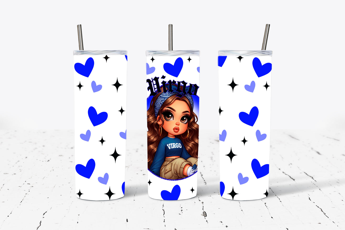 Zodiac Doll Horoscope 20oz Stainless Steel Tumbler (Choose Your Zodiac Sign)